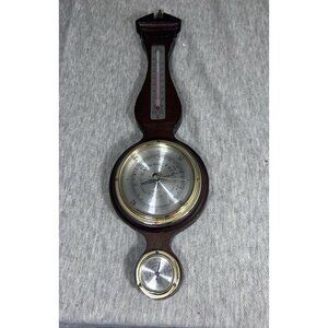 Vintage Barometer Whitehall Wall Weather Station Style with Brass Peak Spindle B